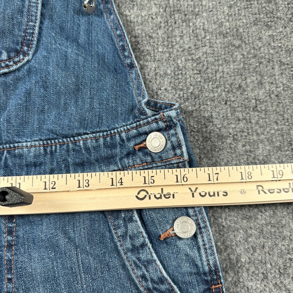 Gap Cropped Slouch Overalls Womens XS Medium Indigo Blue Denim Bib Adjustable - Picture 10 of 15